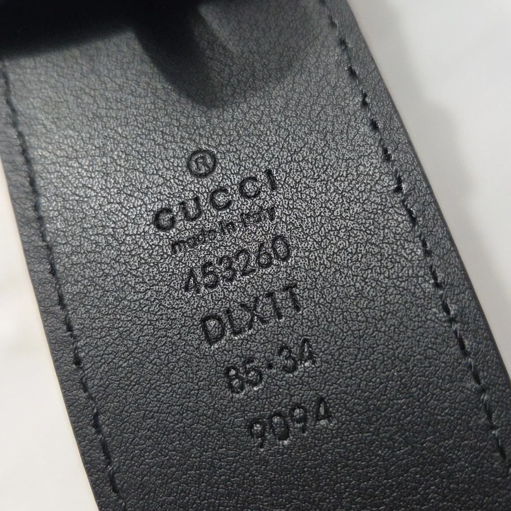 Gucci Black Marmont Pearl Belt Gold GG Buckle - Picture 5 of 14
